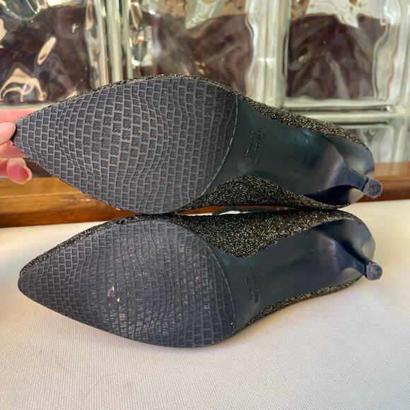 Stuart Weitzman Sock Bootie Black Gold Metallic Knit 6.5 - Picture 7 of 13